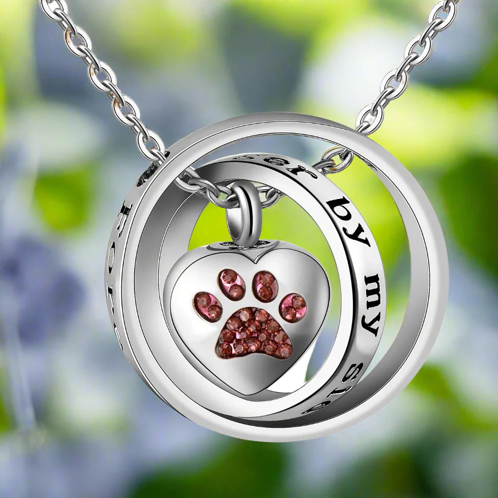 Sierra | "No Longer By My Side, Forever In My Heart" – Stainless Steel Urn Paw Necklace