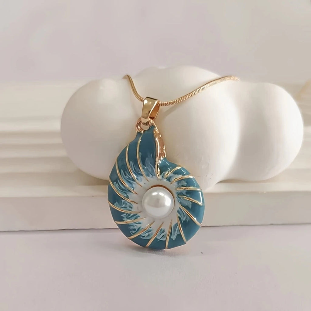 Pearl Blue Shell Necklace