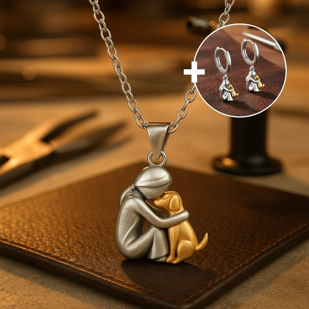 Hug Pendant Necklace with Bonus Earrings