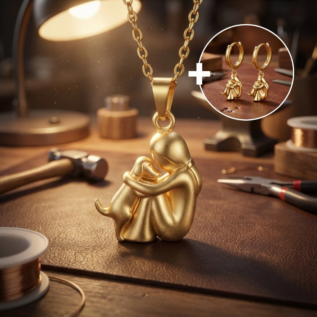 Hug Pendant Necklace with Bonus Earrings