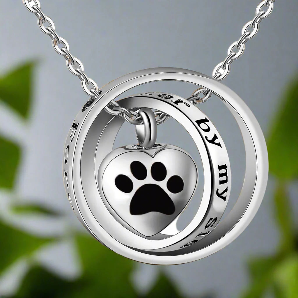 Sierra | "No Longer By My Side, Forever In My Heart" – Stainless Steel Urn Paw Necklace