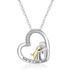 Dog Embrace Heart Necklace