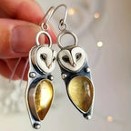 Rowena | Boho Owl Drop Earrings - Nickel Free for Sensitive Ears
