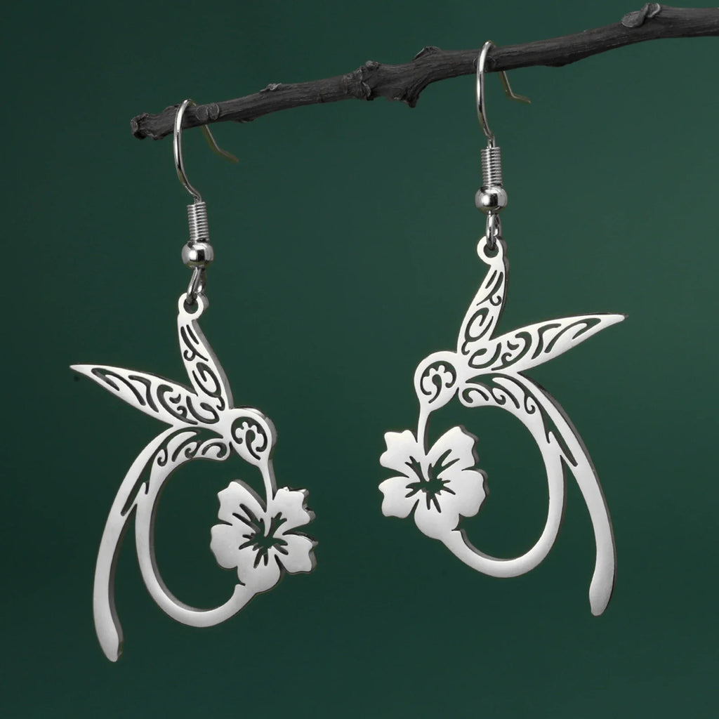 Hummingbird Spirit Stainless Steel Earrings