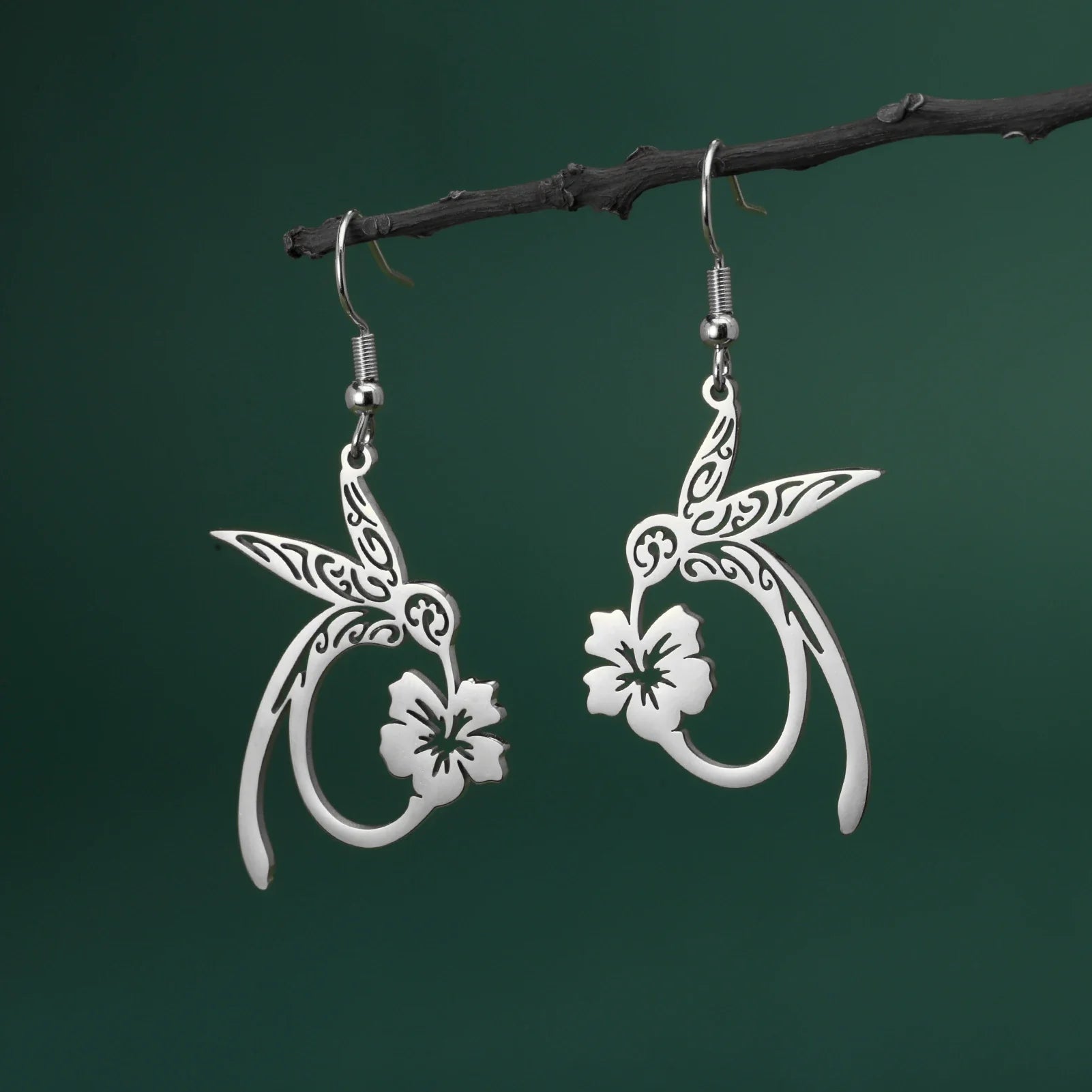 Hummingbird Spirit Stainless Steel Earrings