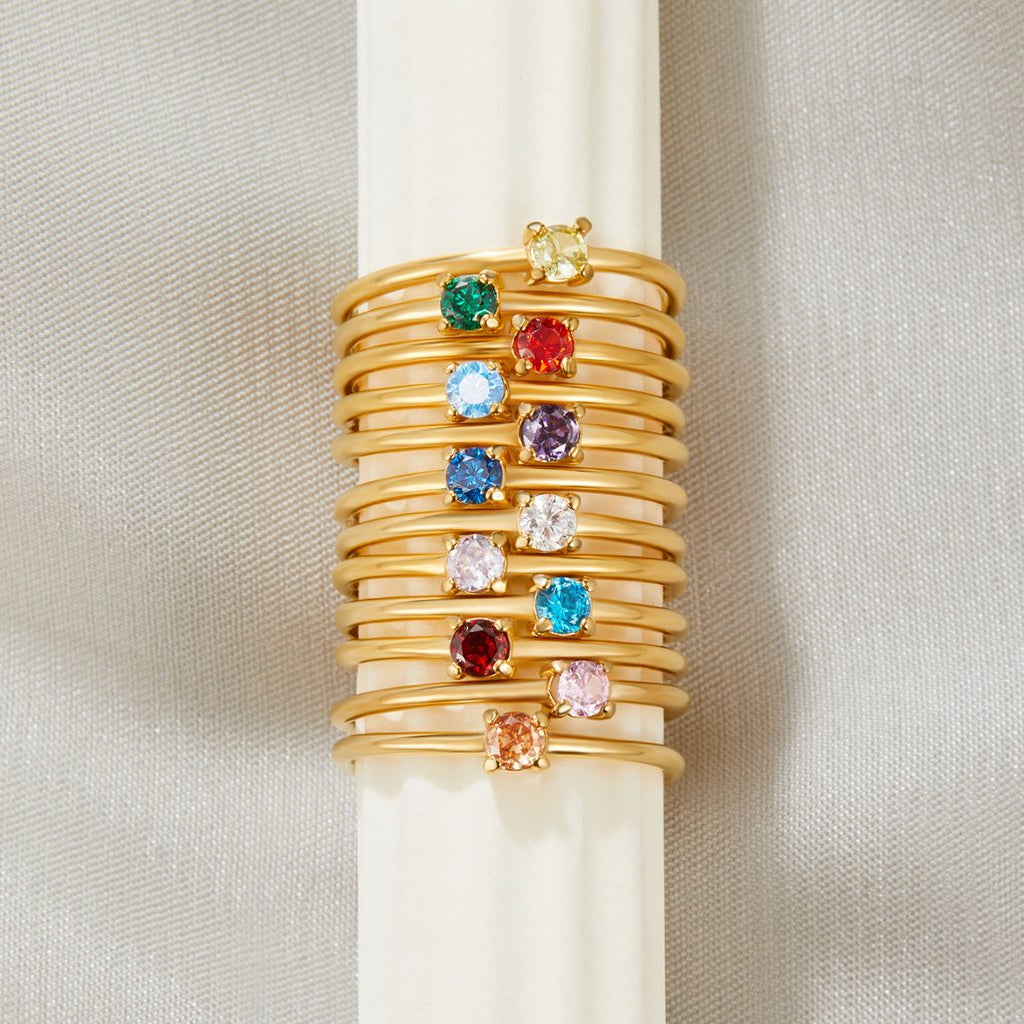 Birthstone gold rings