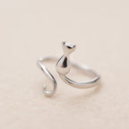 Adorable stainless steel cat ring
